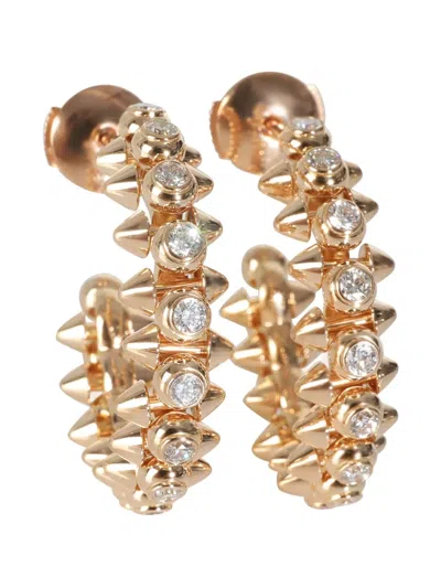 Pre-owned Cartier 18k Rose Gold Diamond Earrings In Pink