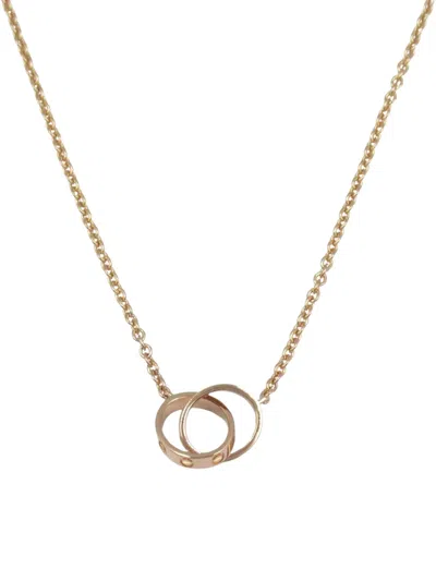Pre-owned Cartier 18k Rose Gold Interlocking Circles Necklace In Pink