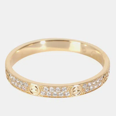 Pre-owned Cartier 18k Rose Gold Love Band 0.19 Ctw