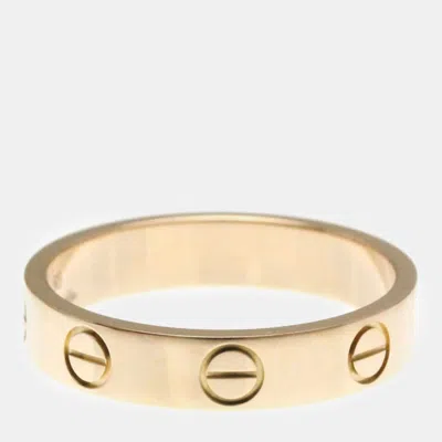 Pre-owned Cartier 18k Rose Gold Love Band Ring Eu 50