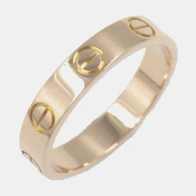 Pre-owned Cartier 18k Rose Gold Love Band Ring Eu 50