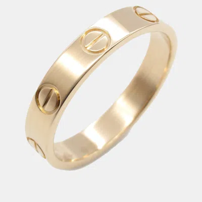 Pre-owned Cartier 18k Rose Gold Love Band Ring Eu 52