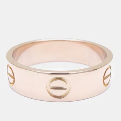 Pre-owned Cartier 18k Rose Gold Love Band Ring Eu 57