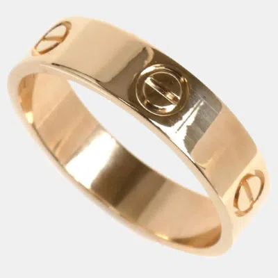 Pre-owned Cartier 18k Rose Gold Love Band Ring Eu 64