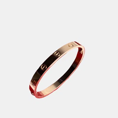 Pre-owned Cartier 18k Rose Gold Love Bangle Bracelet