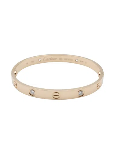 Pre-owned Cartier 18k Rose Gold Love Breath Diamond Bracelet