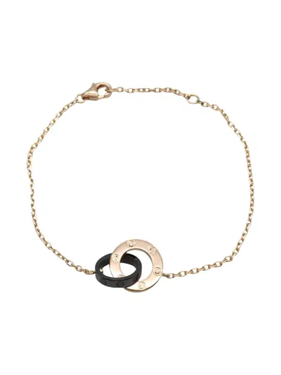 Pre-owned Cartier 18k Rose Gold Love Circle Diamond Bracelet