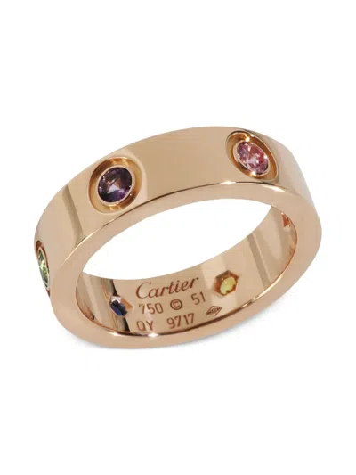 Pre-owned Cartier 18k Rose Gold Love Multi-stone Ring