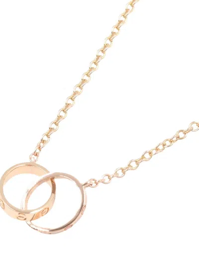 Pre-owned Cartier 18k Rose Gold Love Necklace In Pink