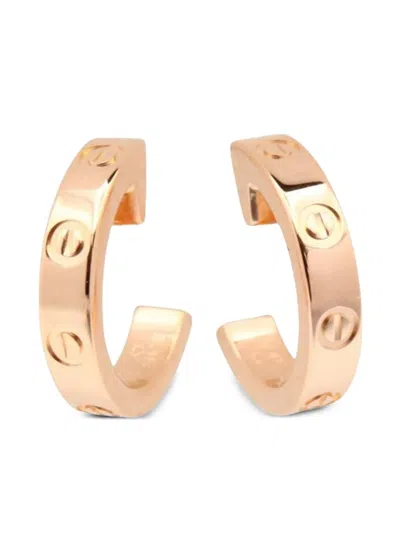 Pre-owned Cartier 18k Rose Gold Mini Love Earrings