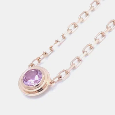 Pre-owned Cartier 18k Rose Gold Pink Sapphire D'amour Necklace