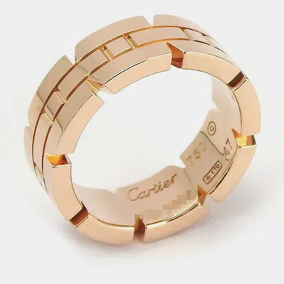 Pre-owned Cartier 18k Rose Gold Tank Francaise Band Ring Eu 47