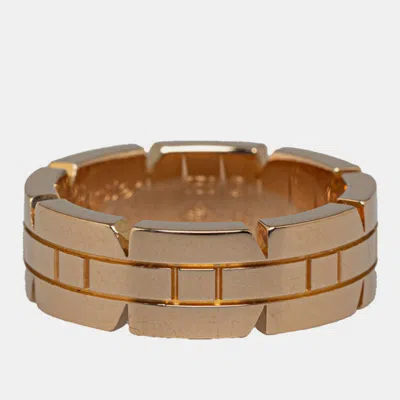 Pre-owned Cartier 18k Rose Gold Tank Francaise Band Ring Eu 48