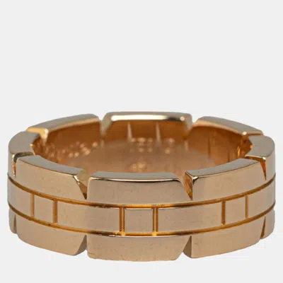 Pre-owned Cartier 18k Rose Gold Tank Francaise Band Ring Eu 48