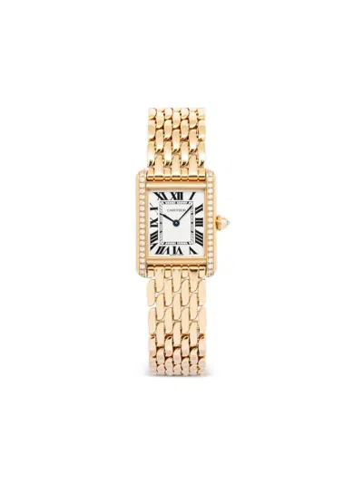 Pre-owned Cartier 18k Rose Gold Tank Louis 22mm