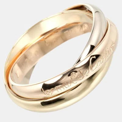 Pre-owned Cartier 18k Rose Gold White Gold Yellow Gold Trinity Band Ring Eu 56