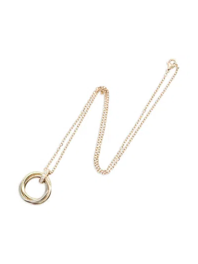 Pre-owned Cartier 18k Rose, Yellow And White Gold Trinity Diamond Necklace