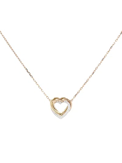 Pre-owned Cartier 18k Rose Yellow And White Gold Trinity Necklace