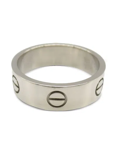 Pre-owned Cartier 18k White Gold Screw Ring In Silver
