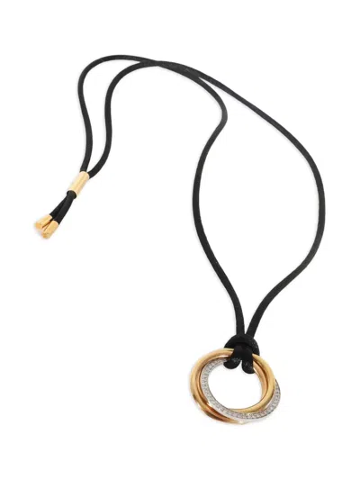 Pre-owned Cartier 18k Tri-gold Trinity Diamond Necklace