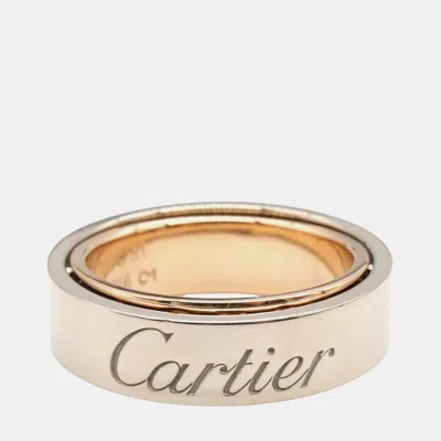 Pre-owned Cartier 18k White And Rose Gold Astro Secret Love Ring