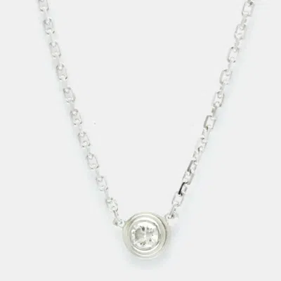 Pre-owned Cartier 18k White Gold And Diamond Xs D'amour Pendant Necklace