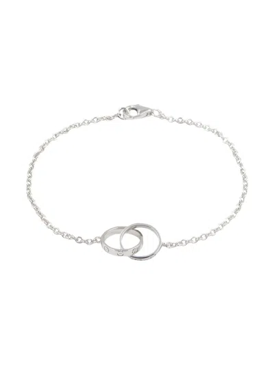 Pre-owned Cartier 18k White Gold Baby Love Bracelet In Silver