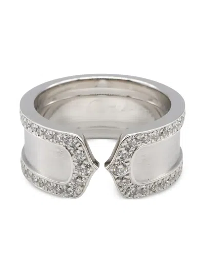 Pre-owned Cartier 18k White Gold C2 Diamond Ring In Silver