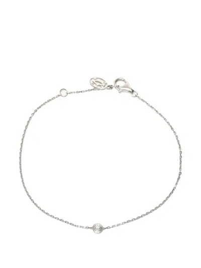 Pre-owned Cartier 18k White Gold D'amour Diamond Bracelet In Silver