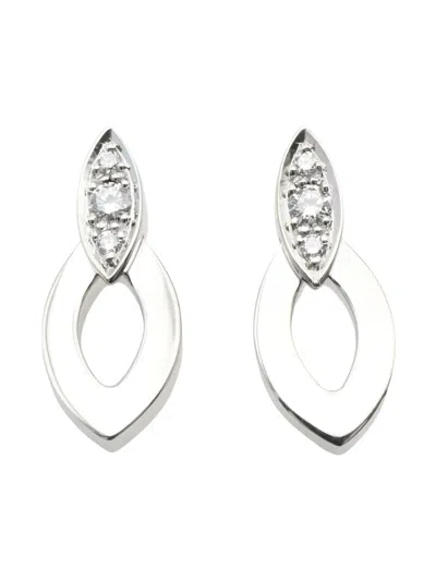 Pre-owned Cartier 18k White Gold Diadea Diamond Earrings In Silver