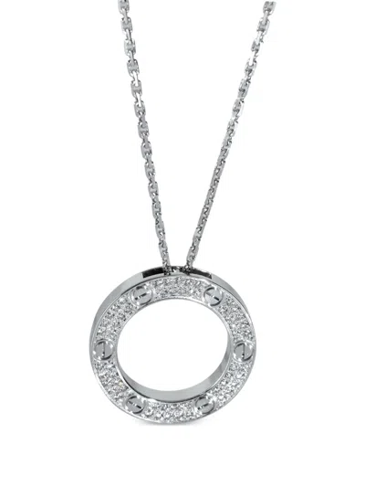 Pre-owned Cartier 18k White Gold Diamond Circle Necklace