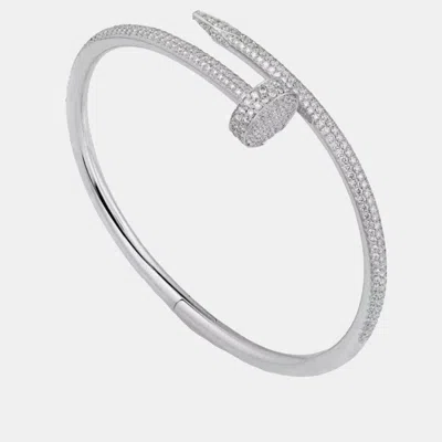 Pre-owned Cartier 18k White Gold Diamond Juste Un Clou Bracelet