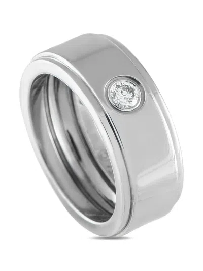 Pre-owned Cartier 18k White Gold Diamond Ring In Silver