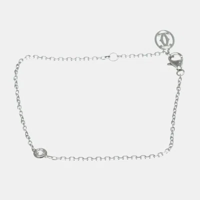 Pre-owned Cartier 18k White Gold Diamond Xs D'amour Bracelet