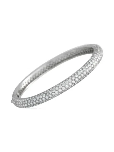 Pre-owned Cartier 18k White Gold Etincelle Diamond Bangle In Silver