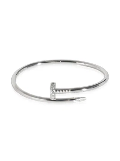 Pre-owned Cartier 18k White Gold Juste Un Clou Bracelet In Silver