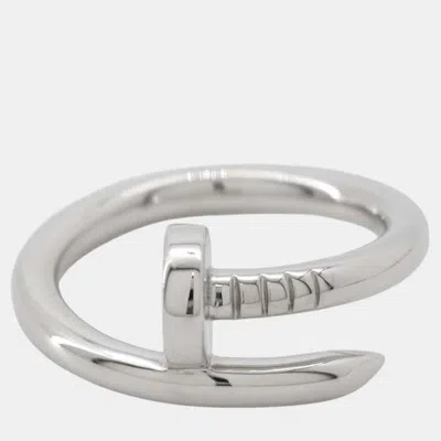 Pre-owned Cartier 18k White Gold Juste Un Clou Ring Eu 54