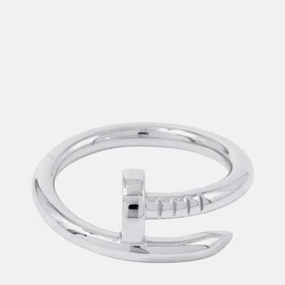 Pre-owned Cartier 18k White Gold Juste Un Clou Ring Eu 54
