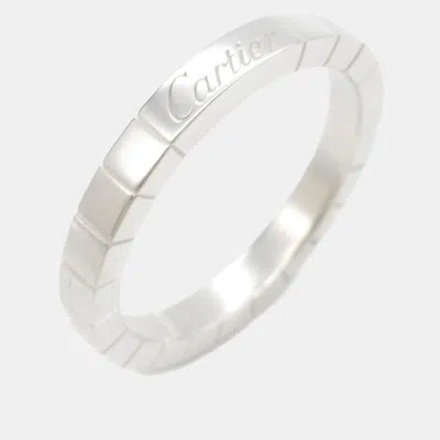Pre-owned Cartier 18k White Gold Lanieres Ring Eu 60