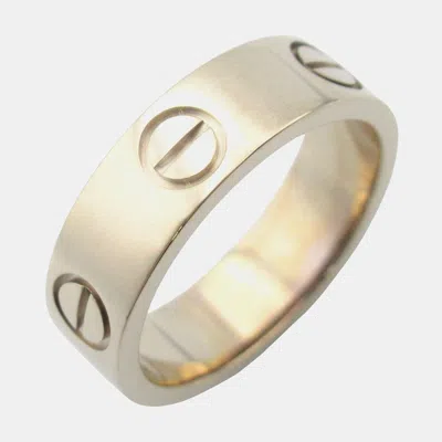 Pre-owned Cartier 18k White Gold Love Band Ring Eu 50