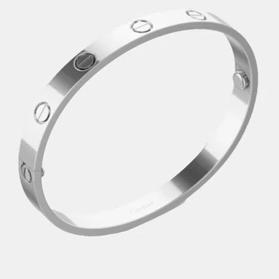 Pre-owned Cartier 18k White Gold Love Bangle Bracelet