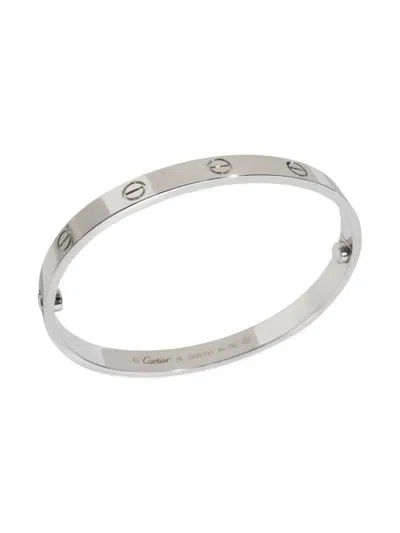 Pre-owned Cartier 18k White Gold Love Bracelet In Silver