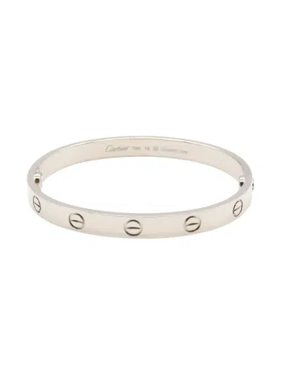 Pre-owned Cartier 18k White Gold Love Breath Bracelet In Silver