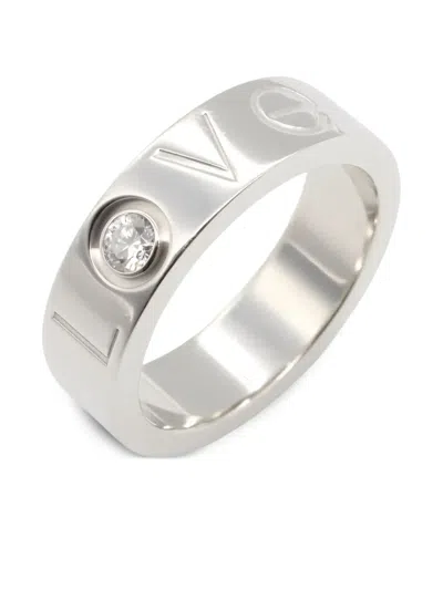 Pre-owned Cartier 18k White Gold Love Diamond Ring In Silver
