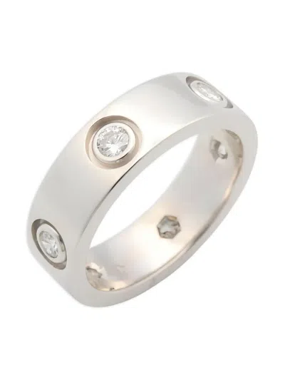 Pre-owned Cartier 18k White Gold Love Diamond Ring In Silver