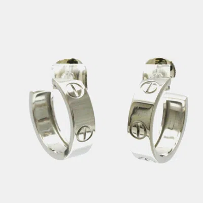 Pre-owned Cartier 18k White Gold Love Hoop Earrings