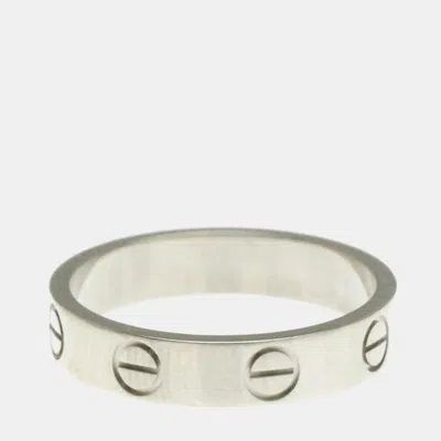 Pre-owned Cartier 18k White Gold Love Ring Eu 49
