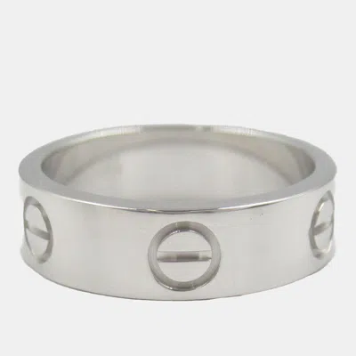 Pre-owned Cartier 18k White Gold Love Ring Eu 52
