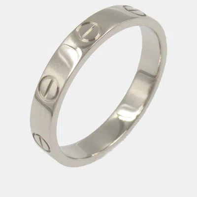 Pre-owned Cartier 18k White Gold Love Ring Eu 55 In Silver