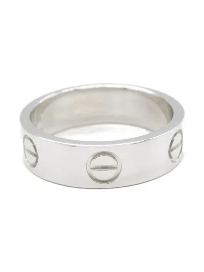 Pre-owned Cartier 18k White Gold Love Ring In Silver